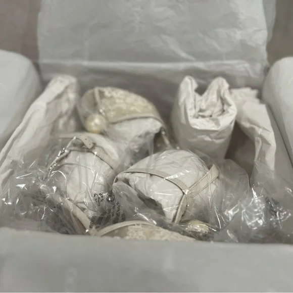 Jimmy Choo Cream Lace Heels - Picture 9 of 13